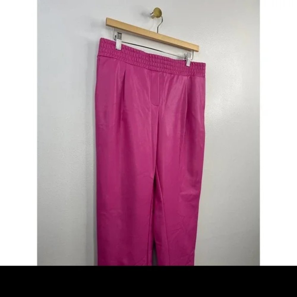 Halogen X Atlantic-Pacific Faux Leather Trousers Pink Cyclamen Size: Medium NWOT - Picture 3 of 9